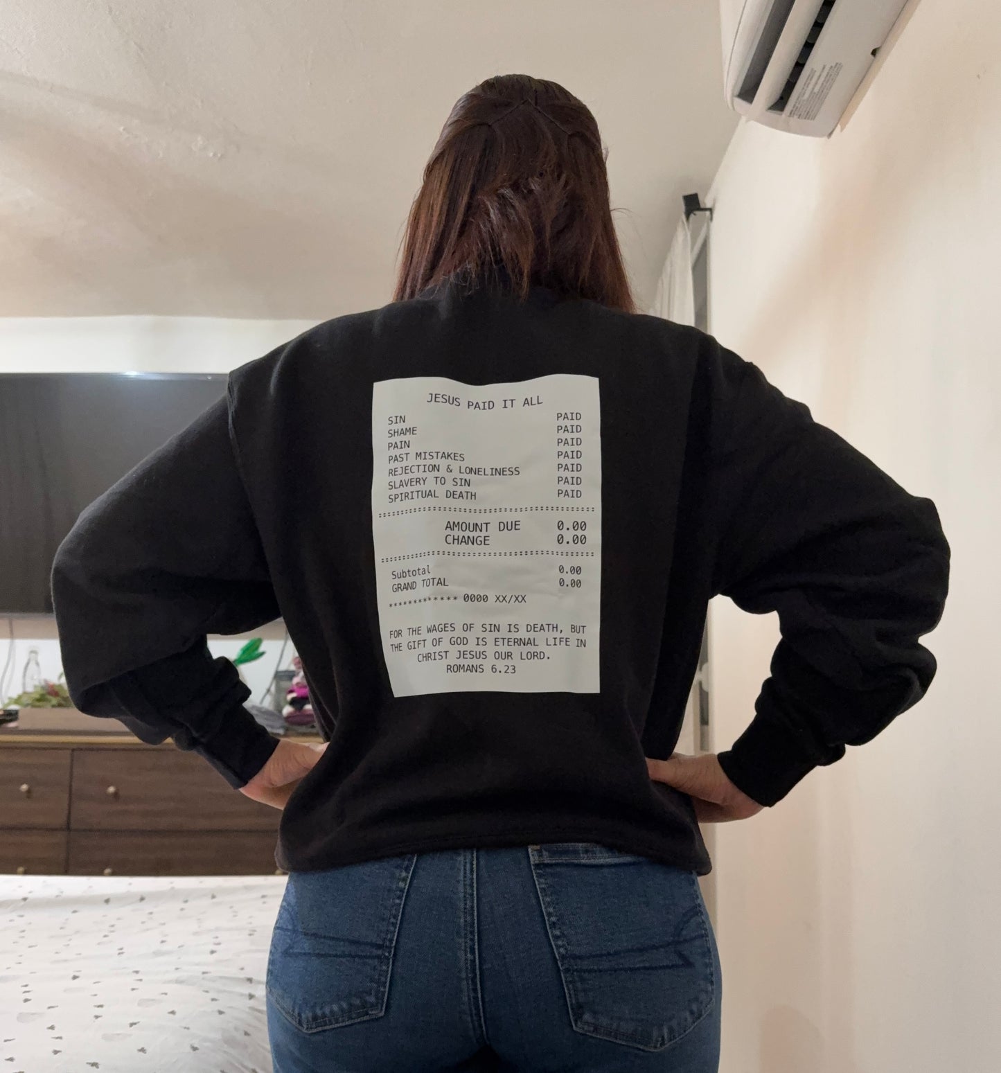 He paid it all | Long Sleeve Oversized Woman Sweatshirt