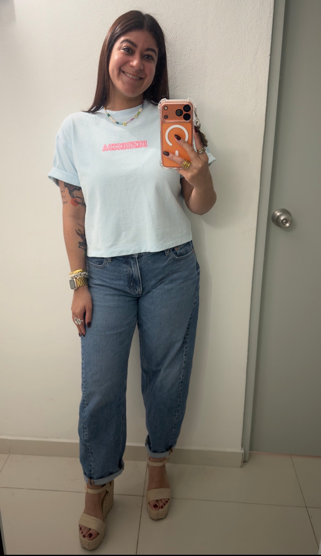 Bendecida | Oversized Cropped Jersey