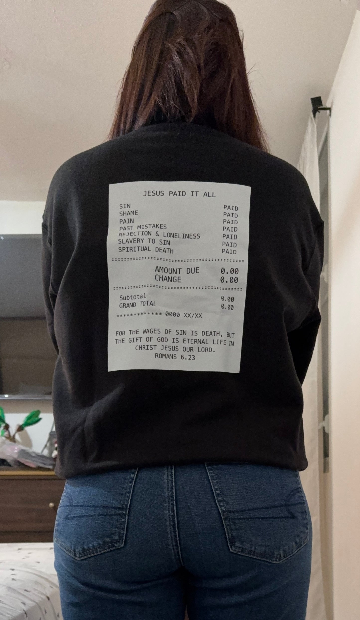 He paid it all | Long Sleeve Oversized Woman Sweatshirt